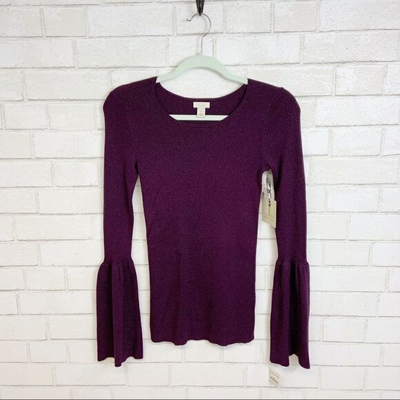 NWT Hinge Bell Sleeve Sparkle Sweater (N11) - Picture 1 of 6